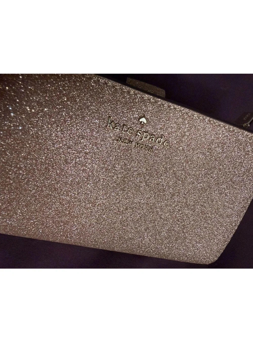 Kate Spade Medium Rose Gold Glitter Wallet - Picture 3 of 8